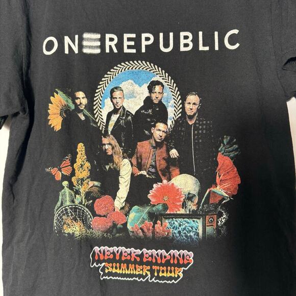 One Republic Never Ending Summer tour Black T-Shirt Size Medium - Picture 2 of 6